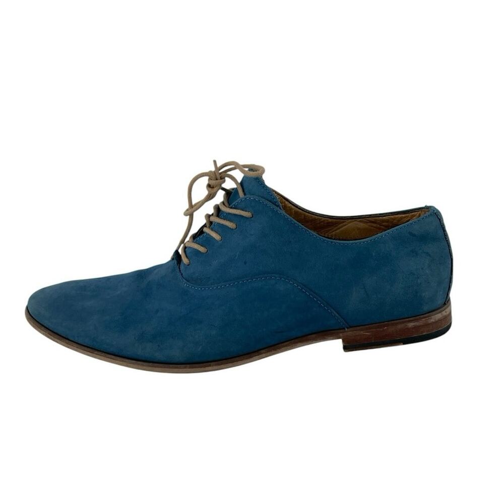 Aldo Men's Blue Suede Leather Flat Heel Lace Up Derby Oxford Shoes Size 10